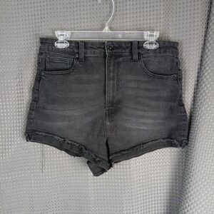 KENDALL + KYLIE The Drifter High Rise Faded Black Denim Shorts Womens Size 13/31
